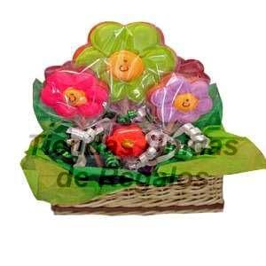 Arreglos de Flores de Chocolate | Flores de chocolates en cesta - Cod:CHF10