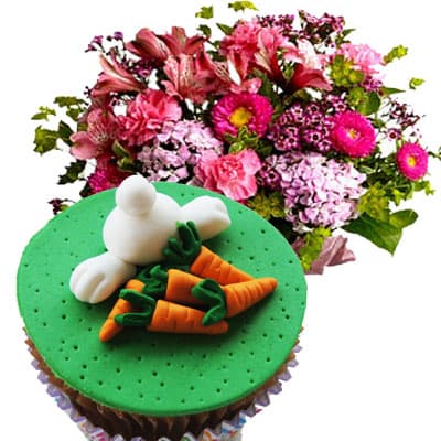 Arreglo y Cupcakes de Pascua | Flores para Pascuas - Cod:EAS02