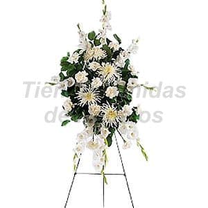 Arreglos Fúnebres | Envio de Lagrima con Pedestal Blanca - Cod:FNB04
