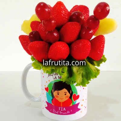 Fresas en taza | Dulce Jardín | Arreglos frutales - Cod:QFE05