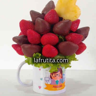 Arreglo con Frutas Cortadas en Taza | Frutas Cortadas Decoradas - Cod:QFE07