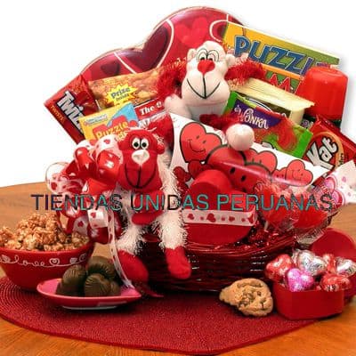 Detalles para san Valentin con dulces | Canasta 14 de Febrero - Cod:SDV13