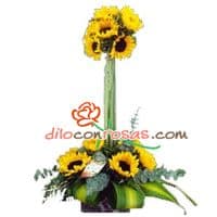 Arreglos de Flores | Topiario de Girasoles | Arreglos de girasoles - Cod:VAT11