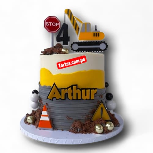 Torta Caterpillar de Construccion Lima - Cod:ARQ25