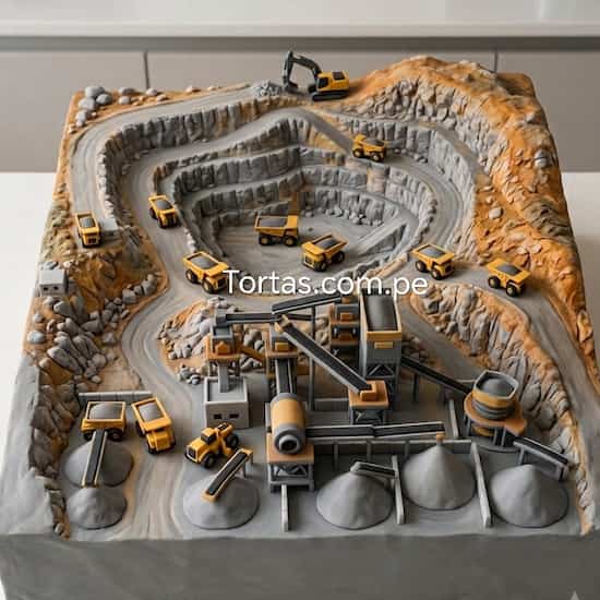 Torta maqueta de minería y terreno con modelado exclusivo Lima - Cod:ARQ26
