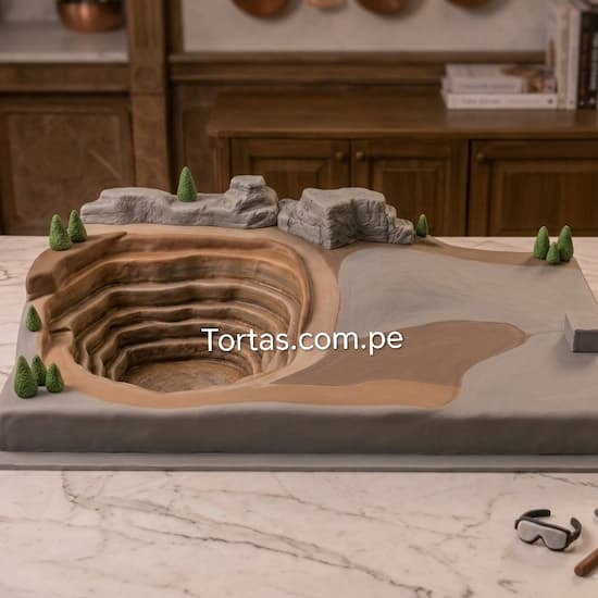 Torta Operación Minera con modelado 3D exclusivo en Lima - Cod:ARQ27