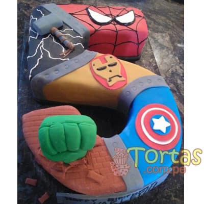 Torta de la tematica Avengers Hulk Delivery Pasteles Lima y Callao - Cod:AVC07