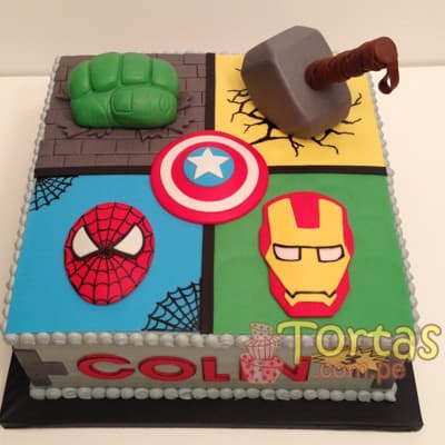 Torta Iron Man - Tony Stark con Delivery a domicilio Ancon - Cod:AVC08
