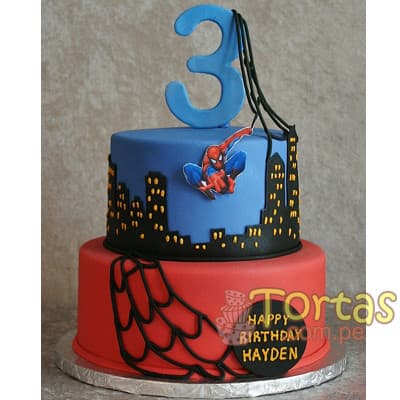 Torta con tema Hombre araña - Cod:AVC15