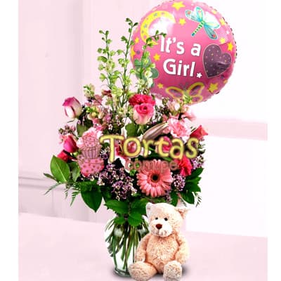 Arreglo Floral para Recien Nacidos y Regalos para Bebes