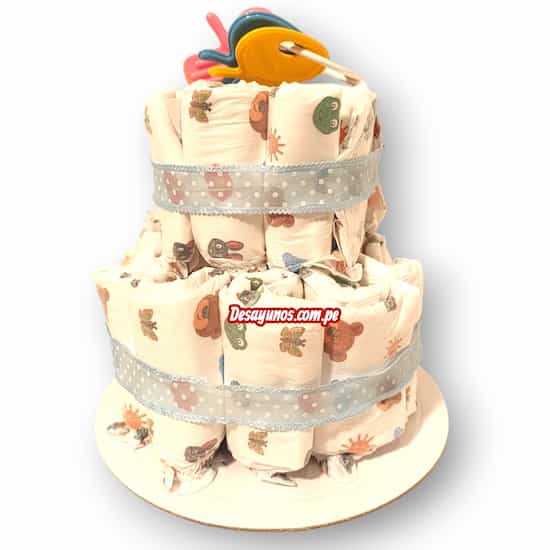 Torta de pañales con regalo - Cod:BBL11