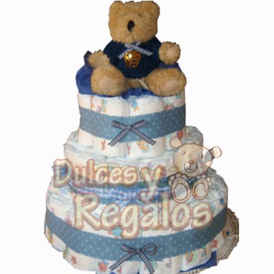 Torta de pañales para Baby Shower Niño | Regalos para Recien Nacidos - Cod:BBS11