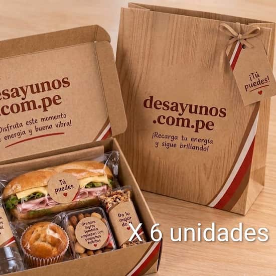 Box de refrigerio corporativo Kit Break delivery exclusivo Lima x 6 - Cod:BIP02