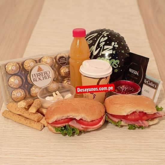 Chocolate y bombones con canasta gourmet Ferroro x 12 unidades - Cod:CHN16