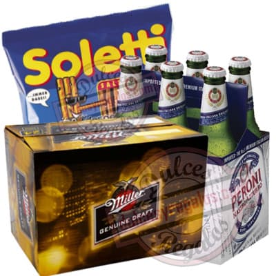 Canasta para regalar con Cervezas Importada | Canasta para Regalo - Cod:CNJ11