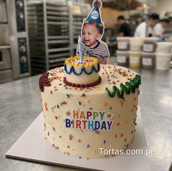 Torta de feliz dia personalizada con entrega a domicilio en toda Lima - Cod:CUM19