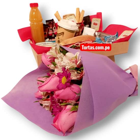 Desayuno Delivery Lima con Ramo de Flores Especial - Cod:DCA08