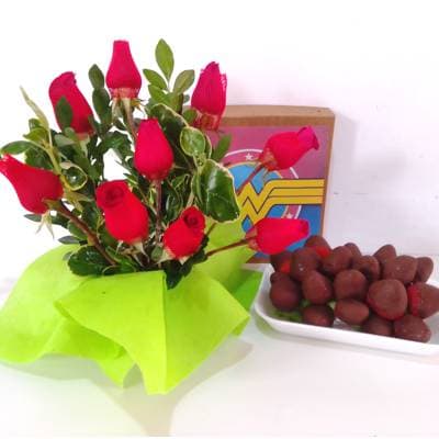 Arreglos y ramos de flores con chocolates - Cod:DMK12
