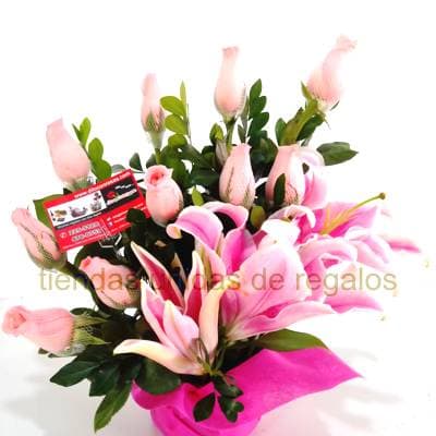 Arreglos de Rosas Rosadas - Arreglos con Lilium - Cod:DMK31