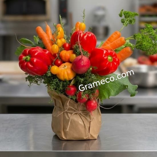 Arreglo con verduras para regalo corporativo original y saludable - Cod:DVV21