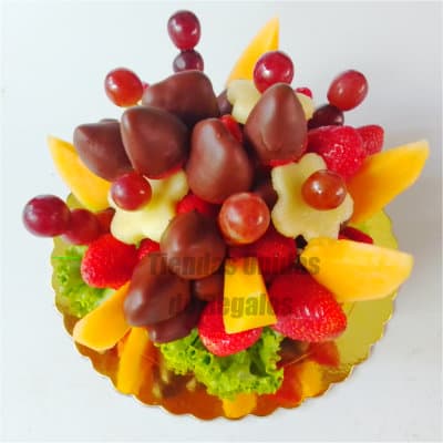 Frutas y Fresas bañadas en chocolate lima - Cod:FCC07
