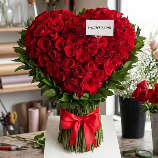 Ramo de 100 rosas importadas rojas delivery Lima exclusivo - Cod:GCM17