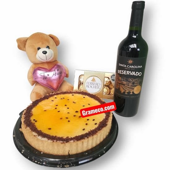 Regalos con peluche y vino Delivery elegante en - Cod:LVN13