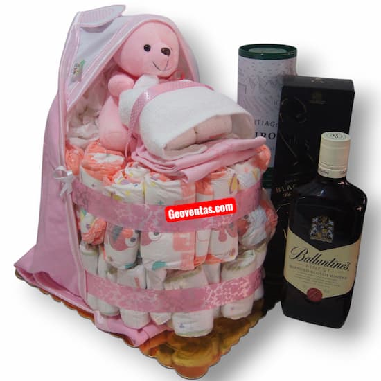 Torta de Pañales Deluxe con Whisky y Pisco - Cod:MCB13
