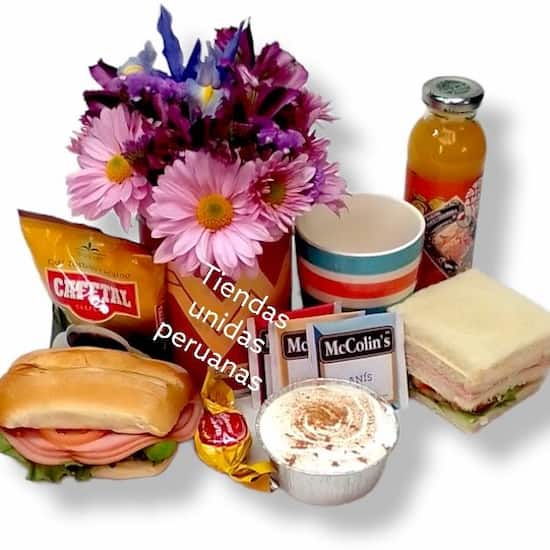 Desayuno con flores y Delivery romántico y elegante en Lima - Cod:MCB15