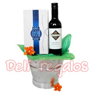 Canasta de Regalo para Parrilleros - Canasta Regalo con Vinos - Cod:MCN09