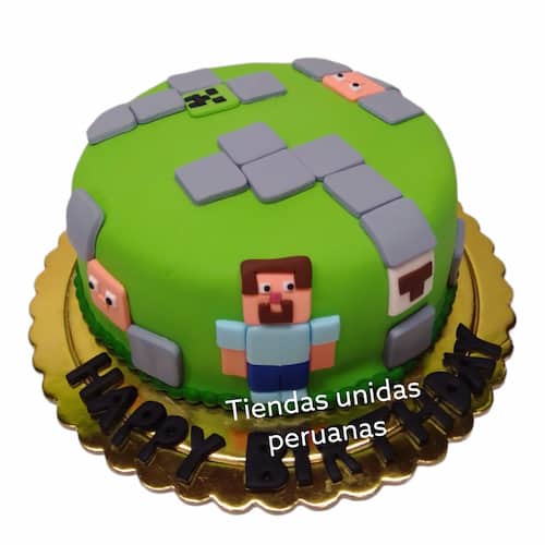 Torta de MineCraft Regalos Personalizados Delivery Miraflores - Cod:MCT06