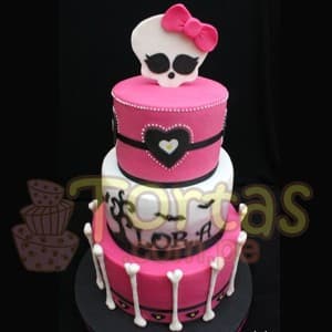 Torta Monster high de tres pisos | Tortas Monster High - Cod:MHI08