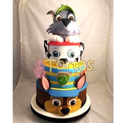 Torta Paw patrol y amigos | Imágenes de Tortas Paw Patrol | Patrulla Canina - Cod:PWP12