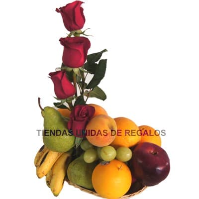 Canasta con Frutas de Estacion y Rosas Delivery Lima Peru

 - Cod:QFA04