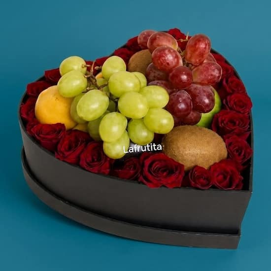 Rosas con Frutas de Corazon Delivery Regalos Lima - Cod:QFA15