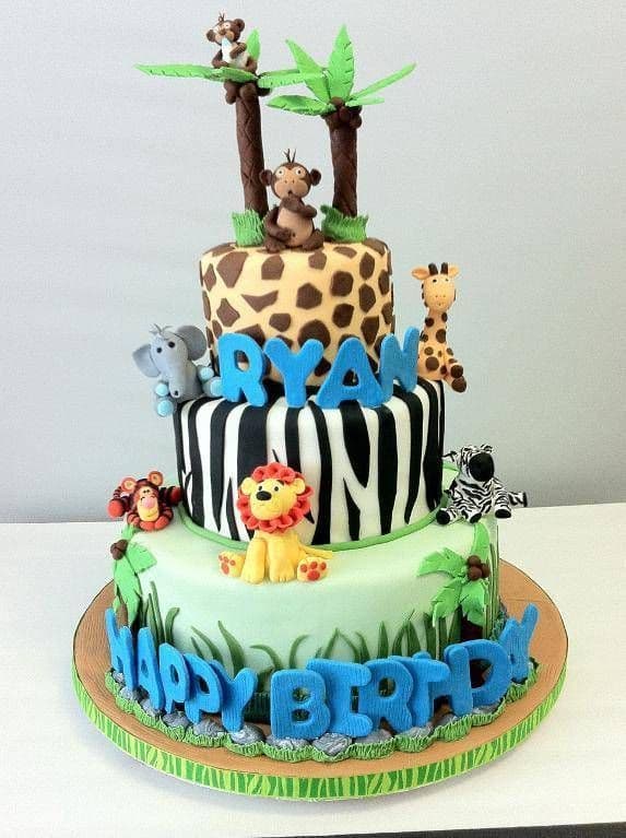 Torta de Safari | Torta de la selva con animales