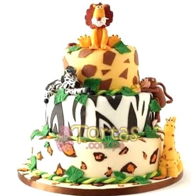 Torta Safari | Torta con Leon de azucar