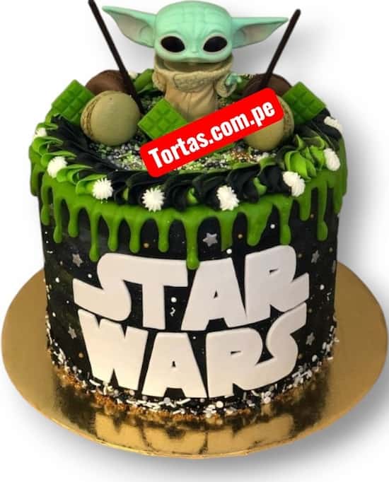 Torta Din Grogu con Delivery temático y divertido en Lima - Cod:STW23