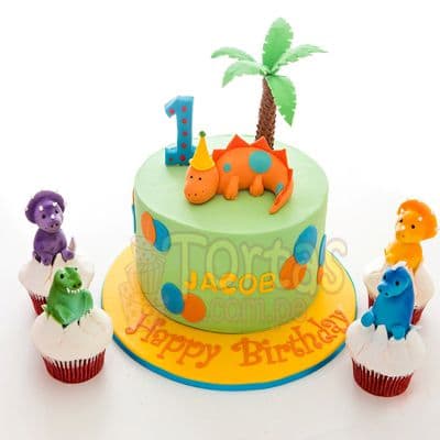 Torta Dinosaurios para Niños | Torta del tema Dinosaurio  - Cod:TDN07