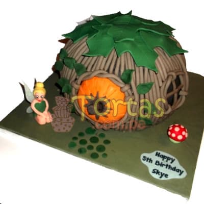 Torta casa de Campanita | Pastel de Tinkerbell | Tortas | Pastel de Campanita - Cod:TKB03