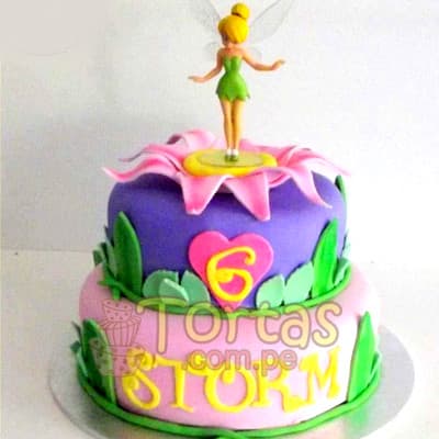 Torta Campanita | Pastel de Tinkerbell | Tortas | Pastel de Campanita - Cod:TKB04