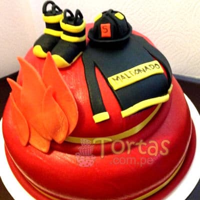Torta bombero especial Pastel Personalizado Delivery Surquillo - Cod:TMB10