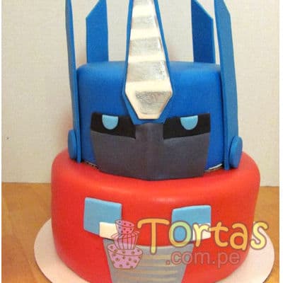 Torta con tema Optimus Prime | Pasteles Transformers | Tortas de transformers
