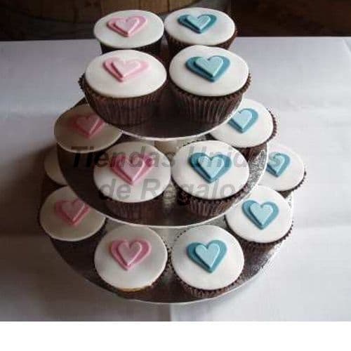 Cupcakes Quinceañera | Mini tortas de Corazon - Cod:WAM78