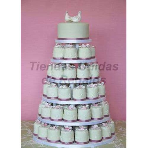 Tortas para Bodas | Tortas de Bodas | Torta a base de Cupcakes - Cod:WAM82