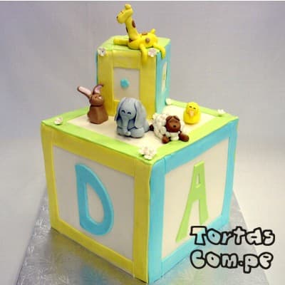 Torta Cajita Bebe 02 | Tortas Baby Shower Niña | Tortas baby Shower Niño - Cod:WBS02