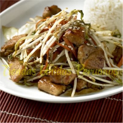 Chancho Asado con Frijolito Chino | Chifa a Delivery | Chifa platos a la Carta - Cod:WCA05