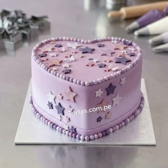 Torta en forma de corazón personalizada para regalo y celebración - Cod:WCO08