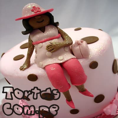 Torta Mamá enbarazada 01 | Torta para un Baby Shower | Torta Panza de embarazada