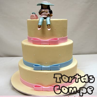 Torta Mamá enbarazada 03 | Torta para un Baby Shower | Torta Panza de embarazada